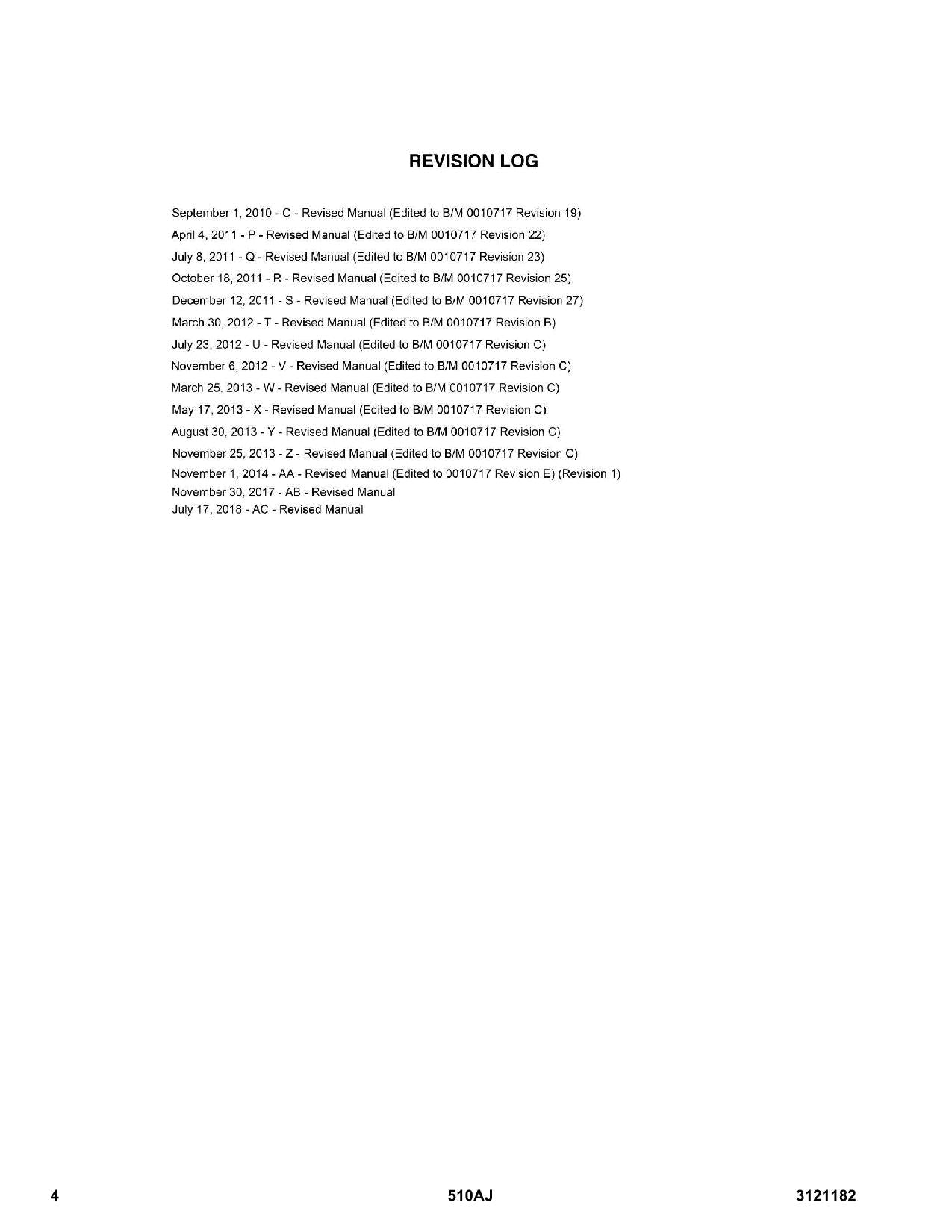 JLG 510AJ Boom Lift Parts Catalog Manual