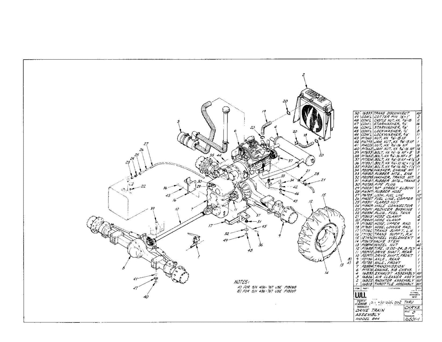 JLG LULL 844 Telehandler Parts Catalog Manual