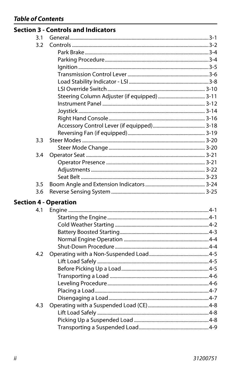 DEUTZ FAHR JLG 45437 Agrovector Maintenance Operation Operators Manual