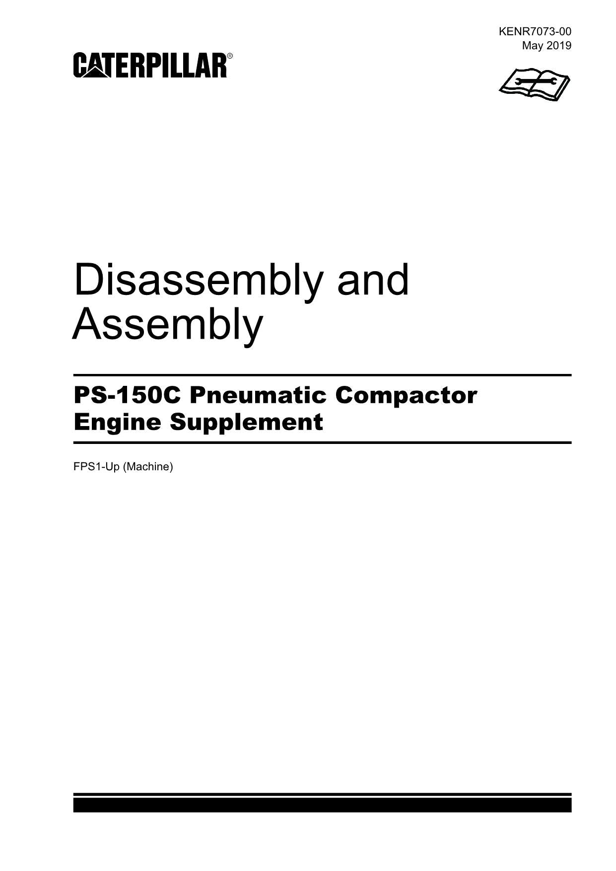 Caterpillar PS-150C Compactor Engine Supplement Disassembly Assem Service Manual