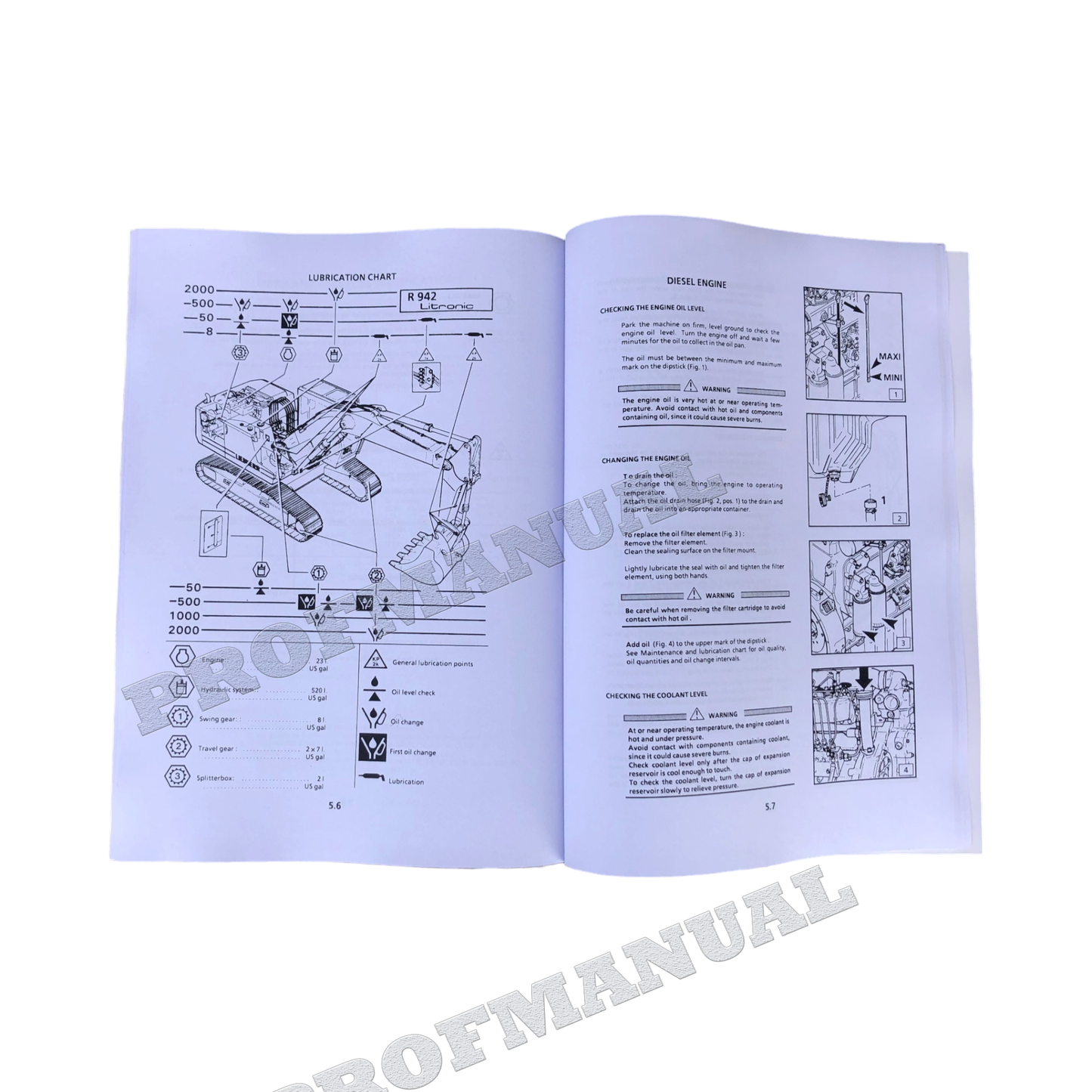 Liebherr R942 Litronic Excavator Operators manual serial .101