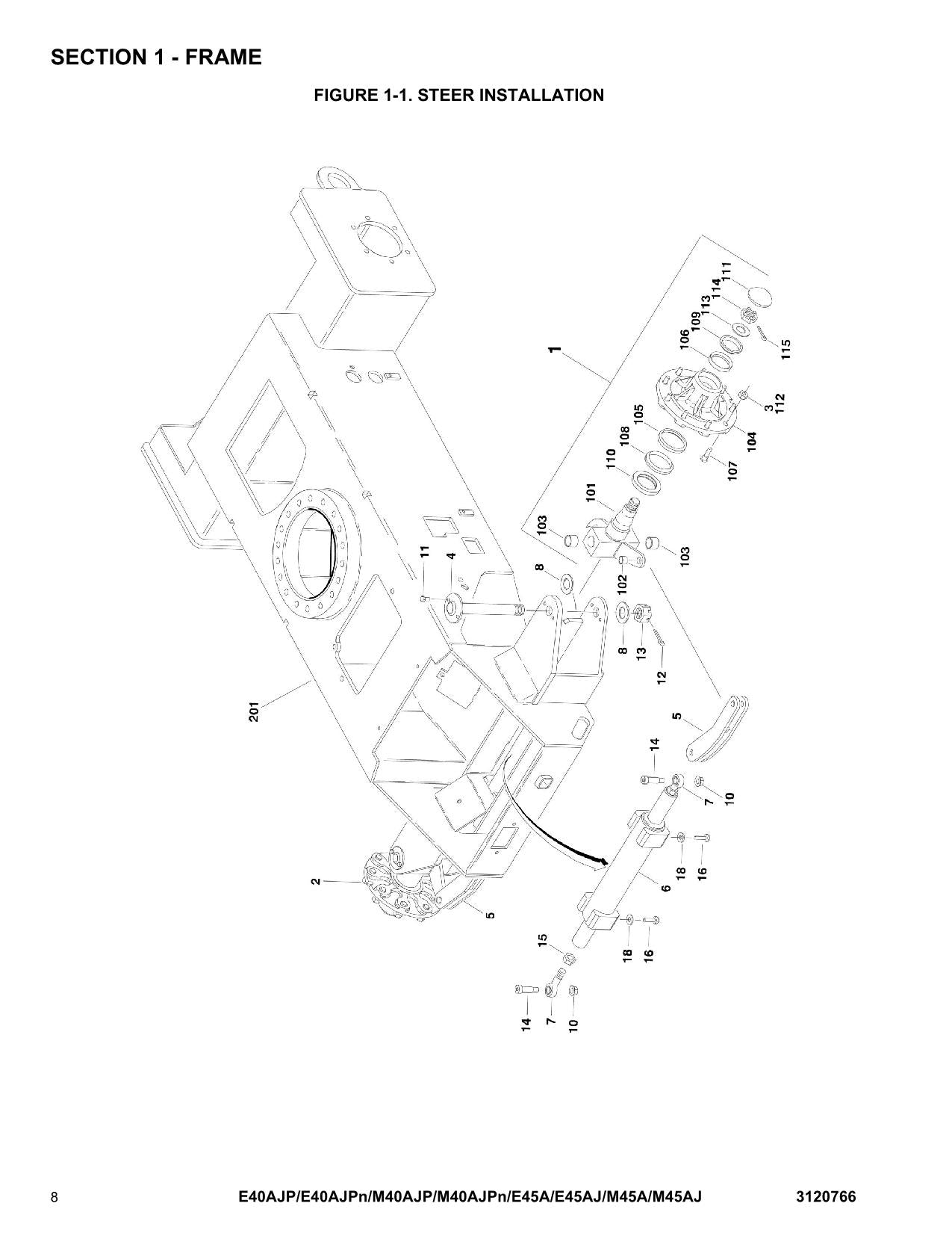 JLG E40AJP E40AJPnarrow E45A E45AJ M40AJP Boom Lift Parts Catalog Manual 3120766