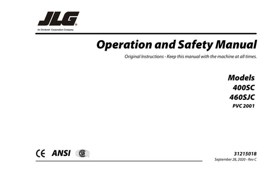 JLG 400SC 460SJC Boom Lift Maintenance Operation Operators Manual 31215018