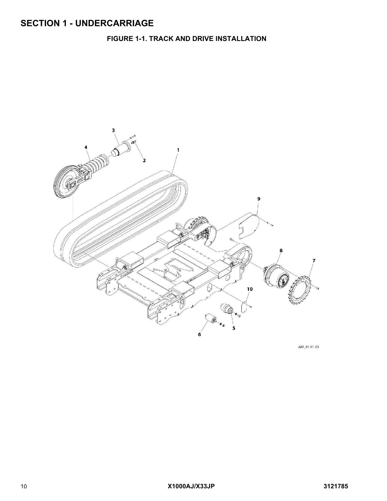 JLG X1000AJ X33JP Compact Crawler Boom Parts Catalog Manual