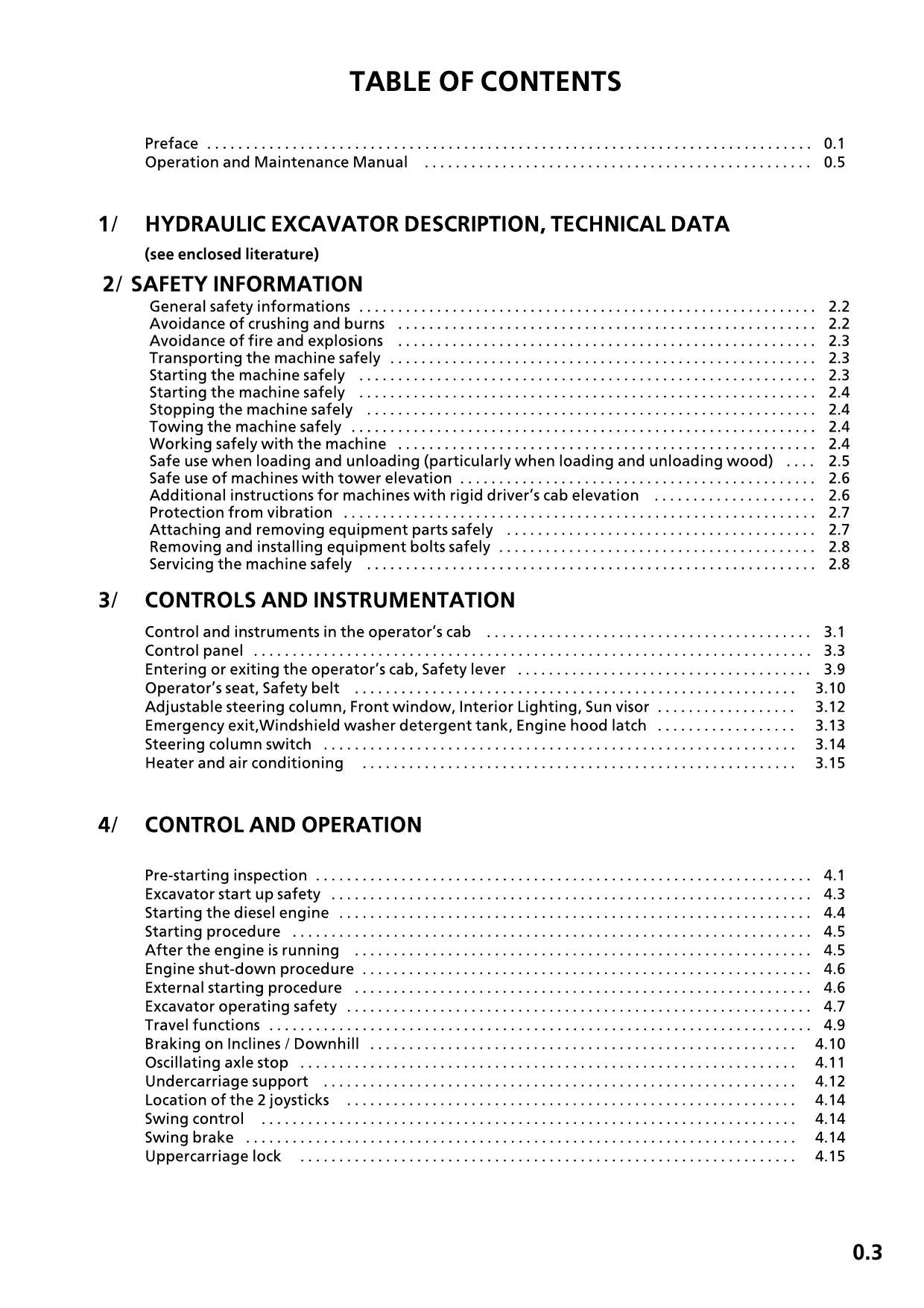 Liebherr A310B Excavator  Operators manual