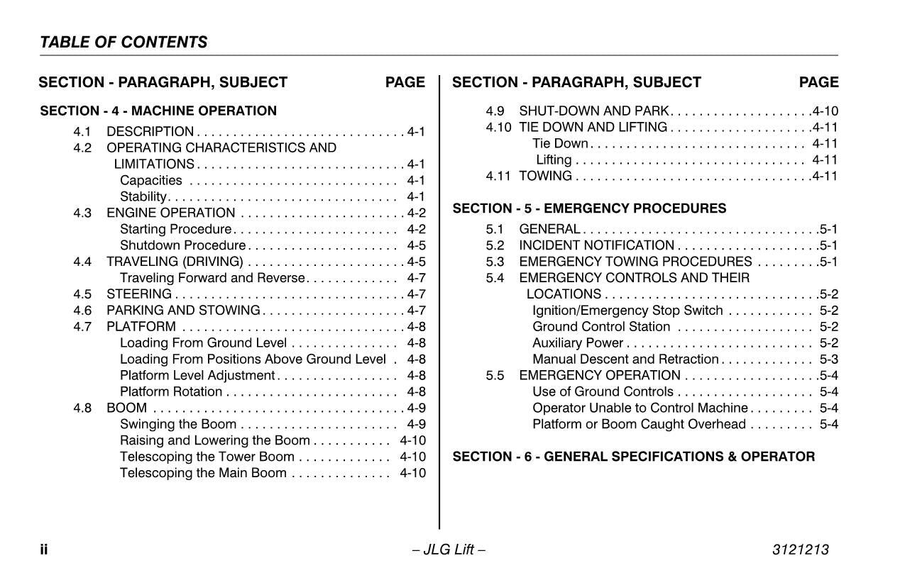 JLG 150HAX Boom Lift Maintenance Operation Operators Manual