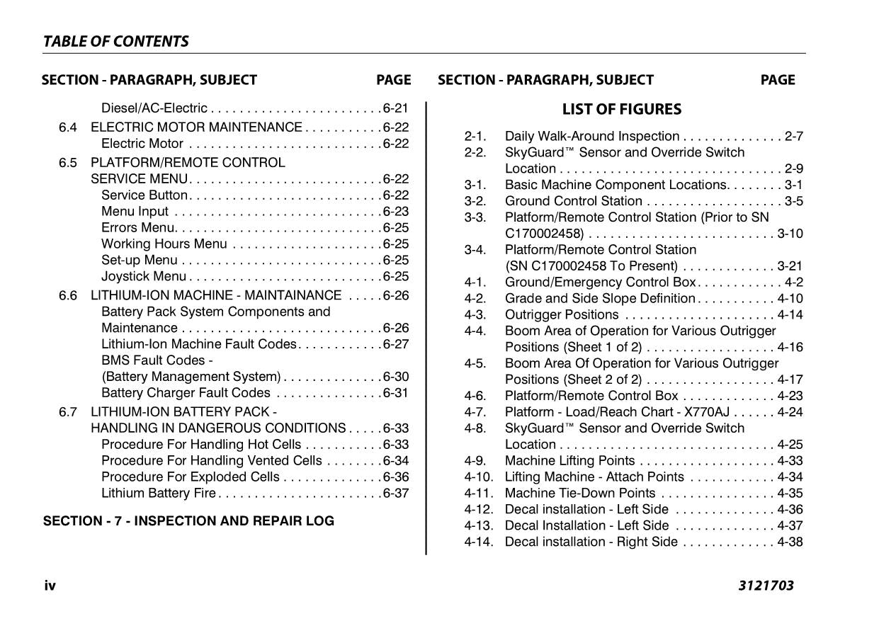 JLG X770AJ Compact Crawler Boom Maintenance Operation Operators Manual