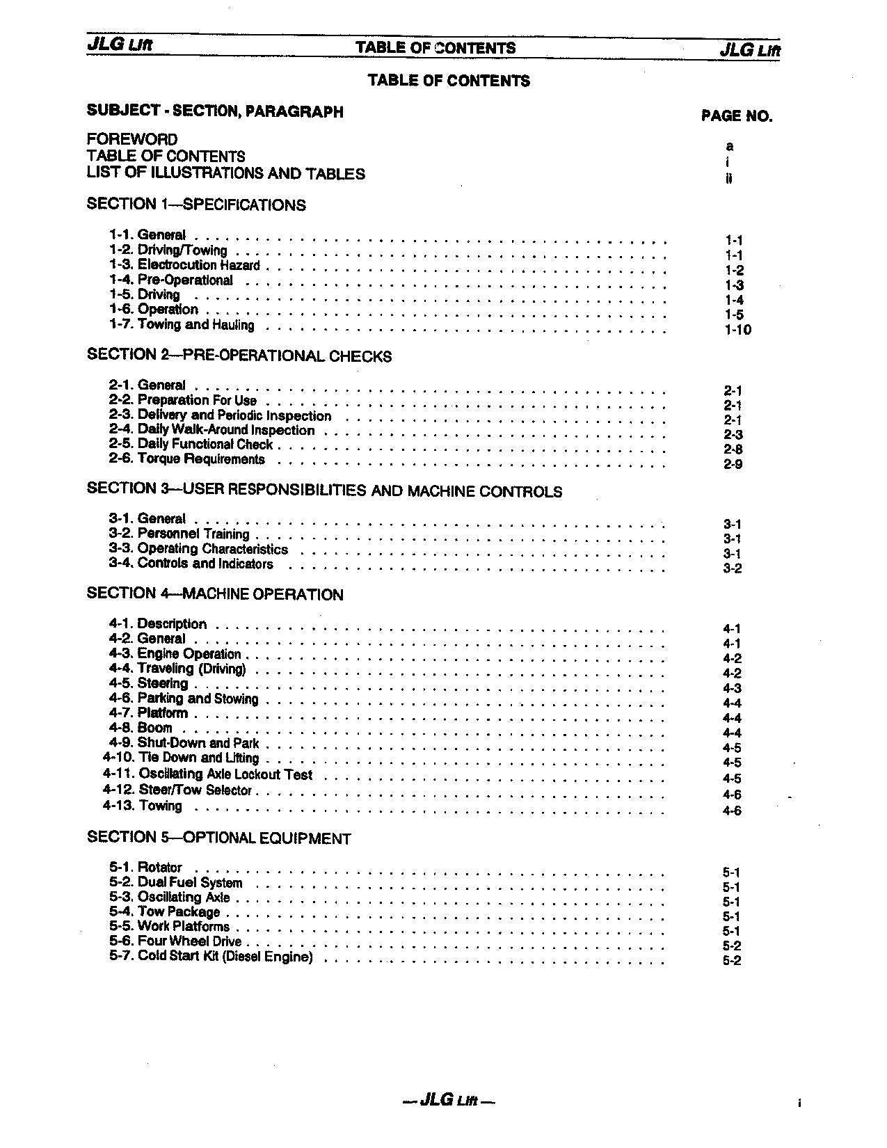 JLG 40H Boom Lift Maintenance Operation Operators Manual