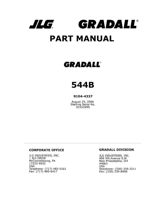 GRADALL 544B Telehandler Parts Catalog Manual