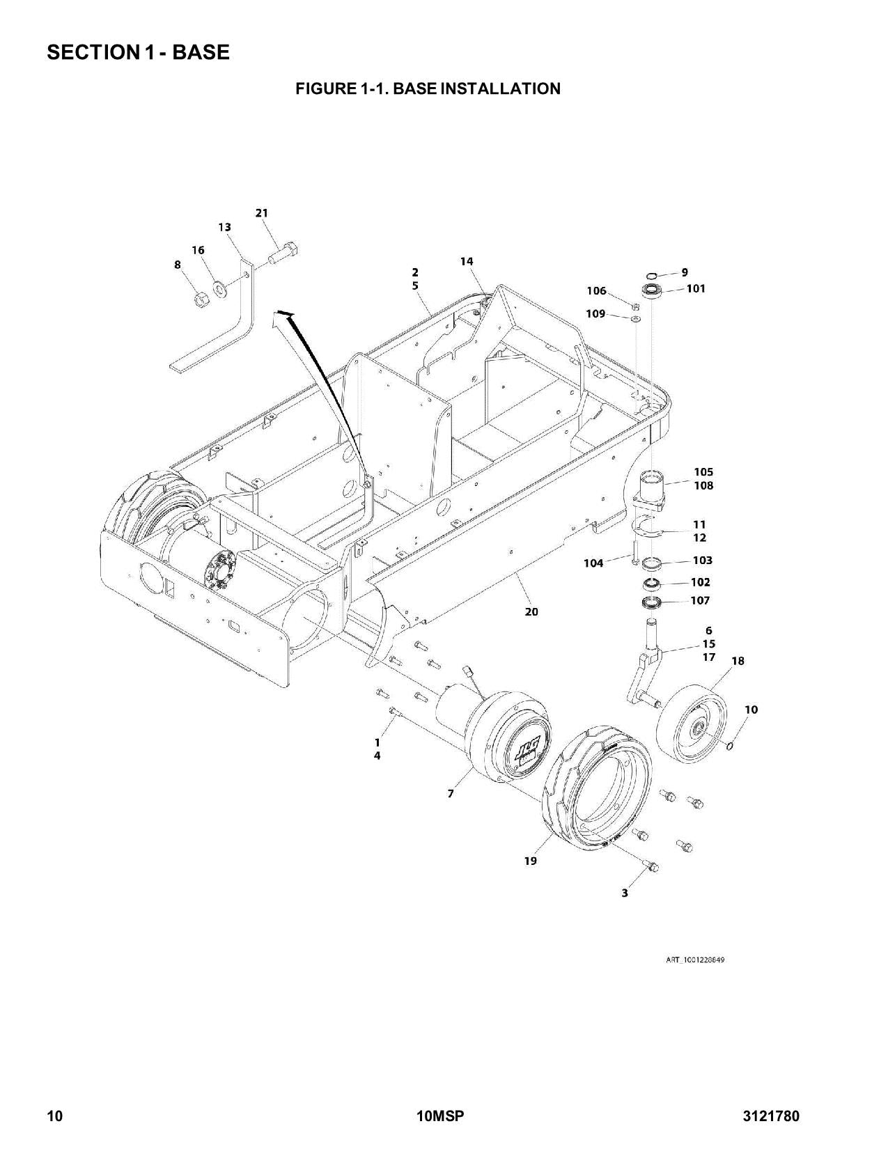 JLG 10MSP Vertical Mast Parts Catalog Manual