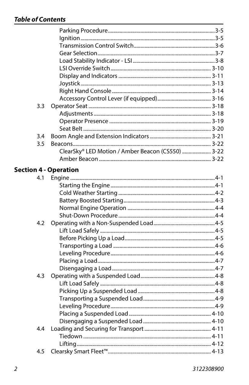 JLG 313 Telehandler Maintenance Operation Operators Manual