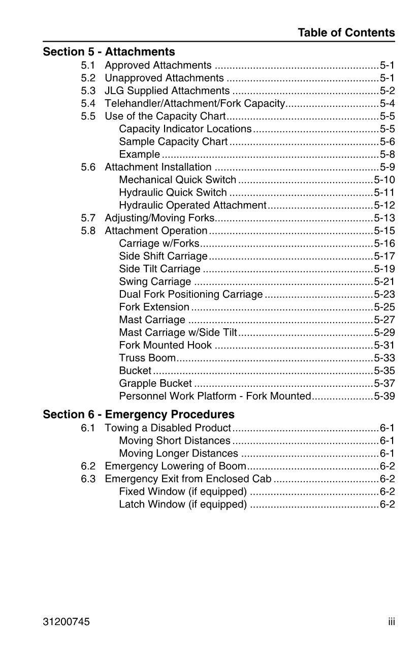 JLG G10-55A G12-55A Telehandler Maintenance Operation Operators Manual 31200745