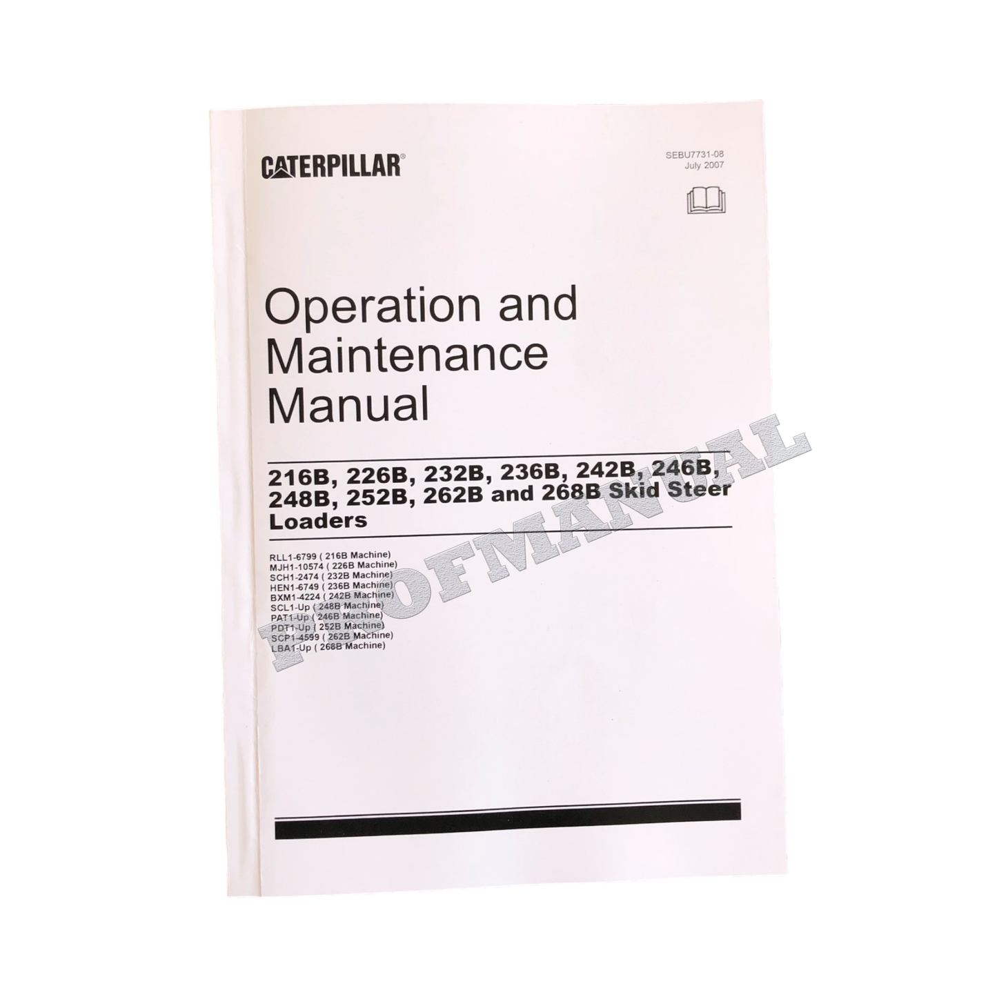 CATERPILLAR 216B 226B 232B 236B 242B 246B skid steer operators manual +SUPPL