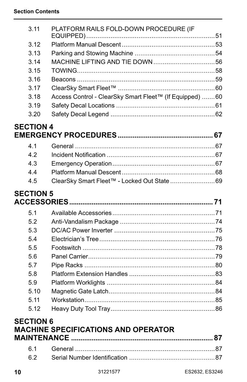 JLG ES2632 ES3246 Scissor Lift Maintenance Operation Operators Manual 31221577