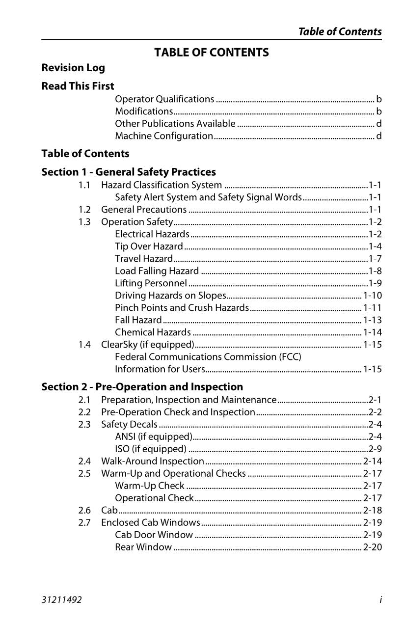 JLG 12010 2733 Telehandler Maintenance Operation Operators Manual 31211492