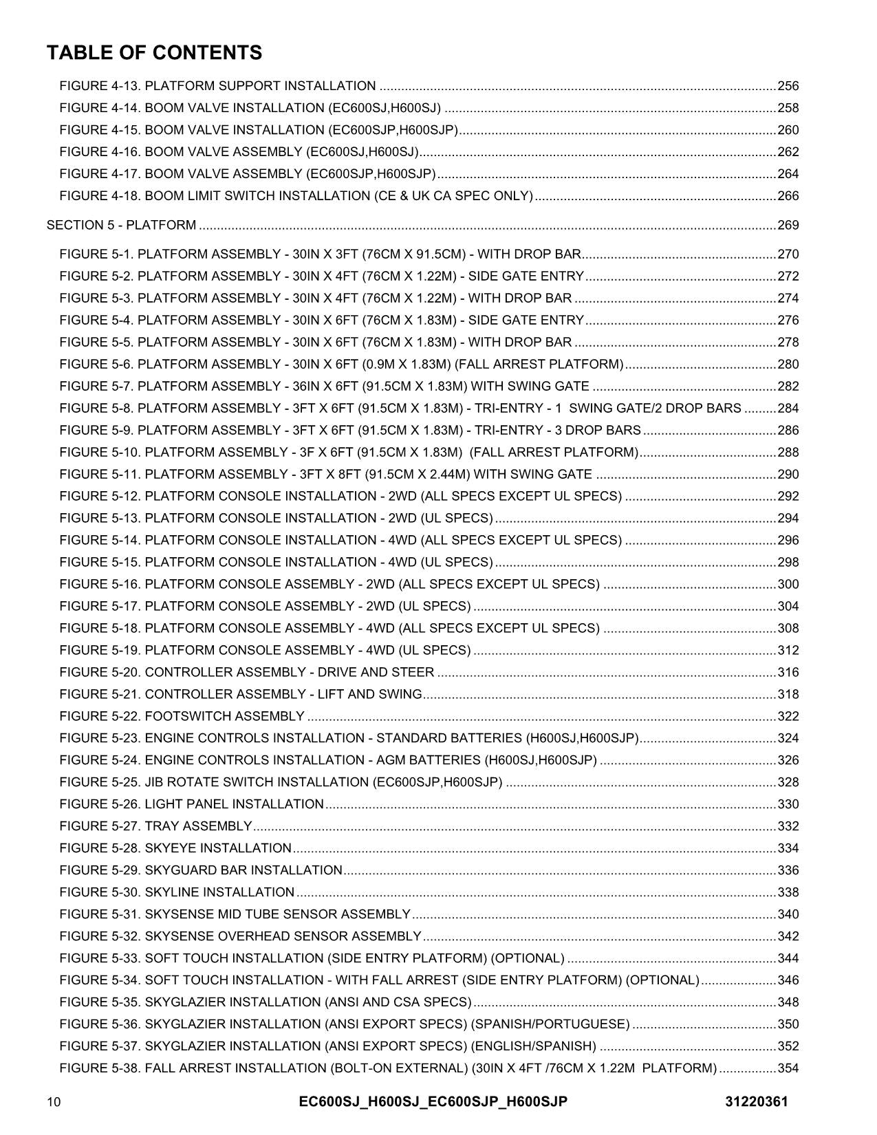 JLG EC600SJ EC600SJP H600SJ H600SJP  Boom Lift Parts Catalog Manual