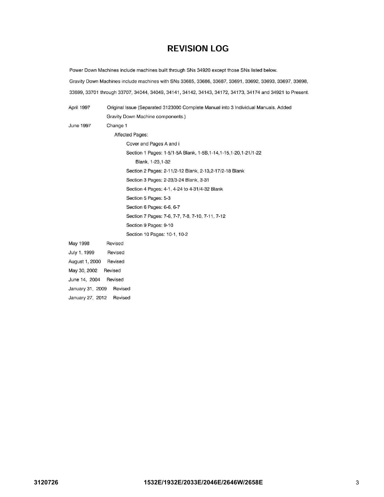 JLG 1532E 1932E 2033E 2046E 2646E 2658E  Scissor Lift Parts Catalog Manual