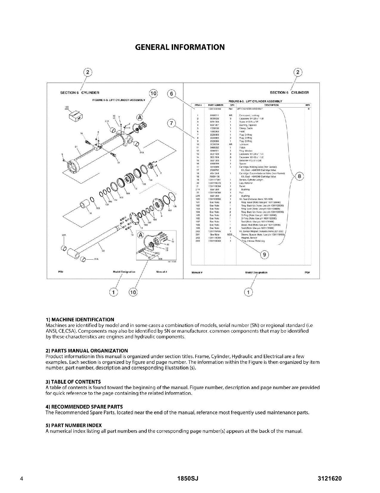 JLG 1850SJ Boom Lift Parts Catalog Manual 0300000100-0300271492