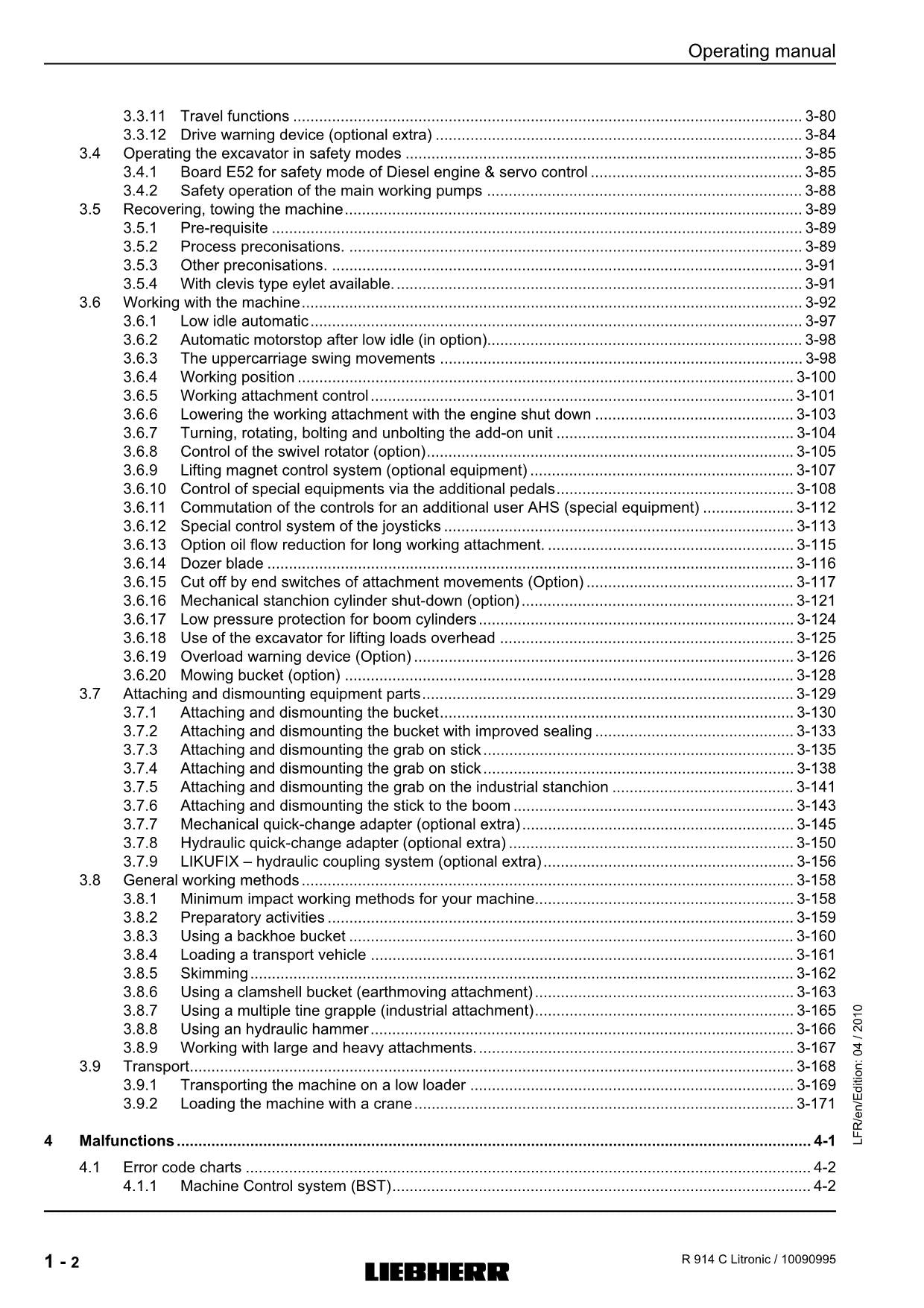 Liebherr R914 C Litronic Excavator Operators manual serial 27782