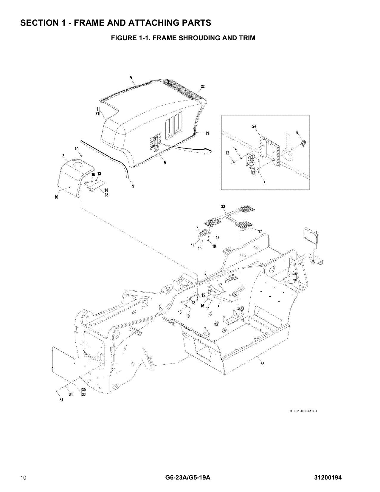 JLG G5-19A G6-23A Telehandler Parts Catalog Manual