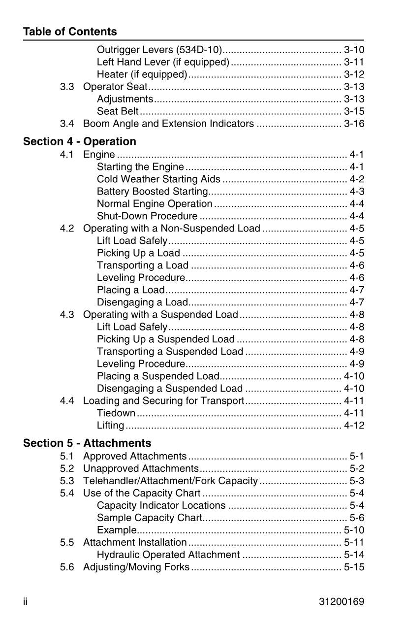 JLG 534D-10 534D-9 Telehandler Maintenance Operation Operators Manual