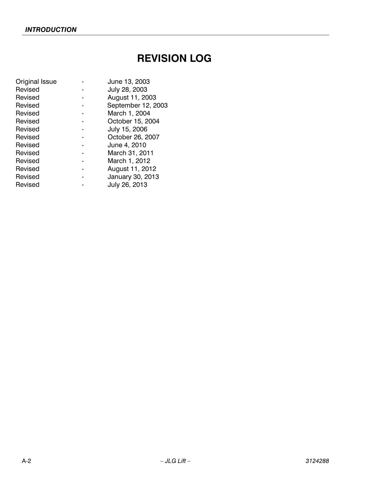 JLG LSS Supplement Scissor Lift Operation Parts Service Manual