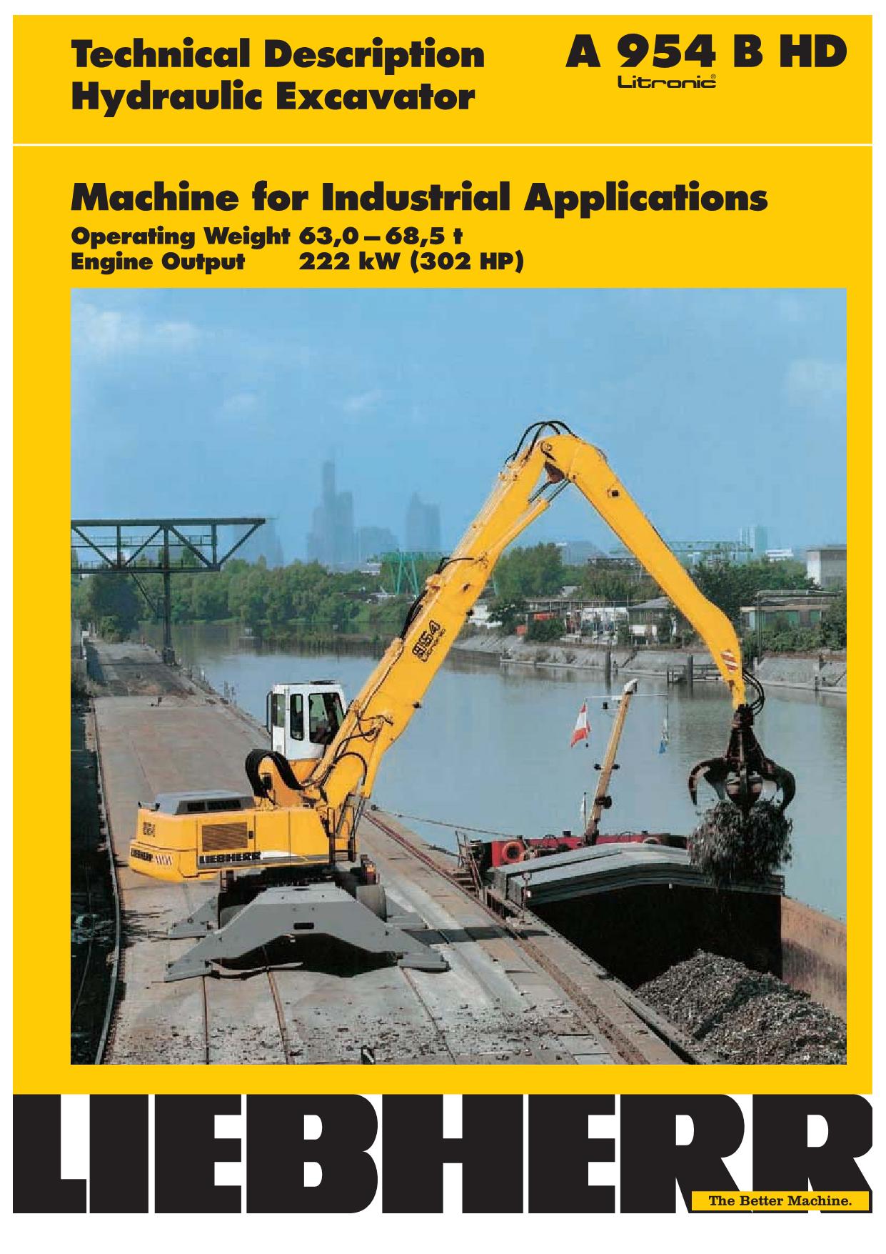 Liebherr A954 B-HD LITRONIC Excavator Operators manual