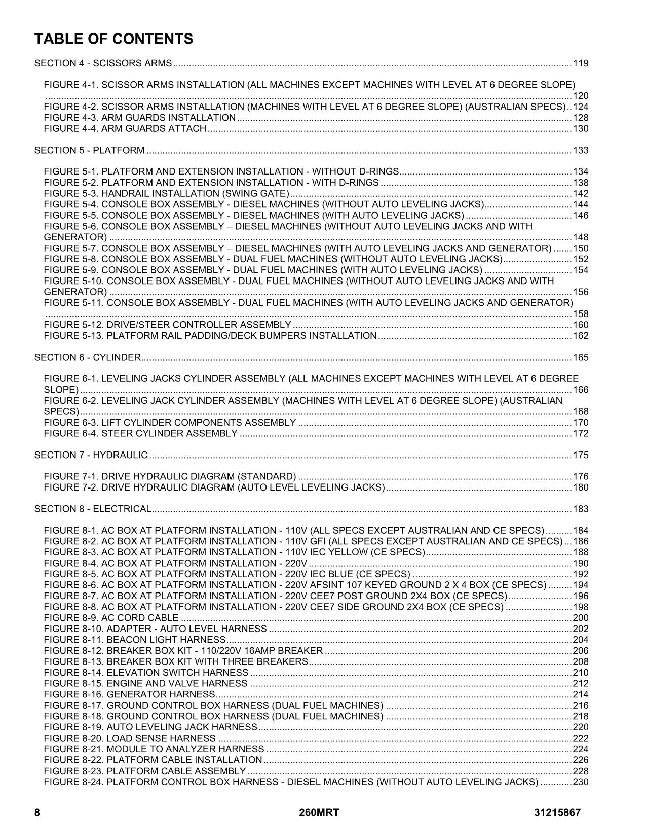 JLG 260MRT Scissor Lift Parts Catalog Hard Copy Manual