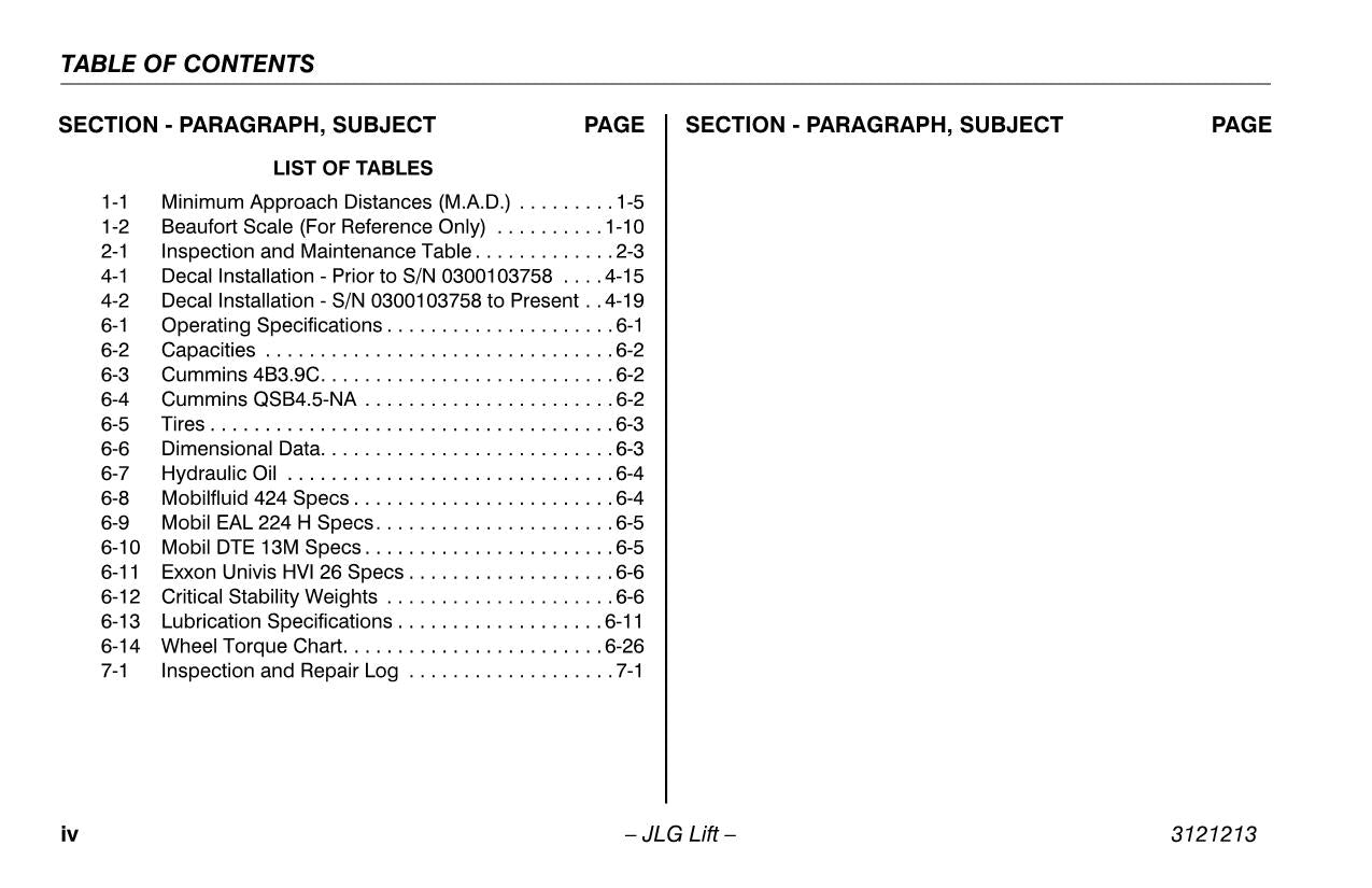 JLG 150HAX Boom Lift Maintenance Operation Operators Manual