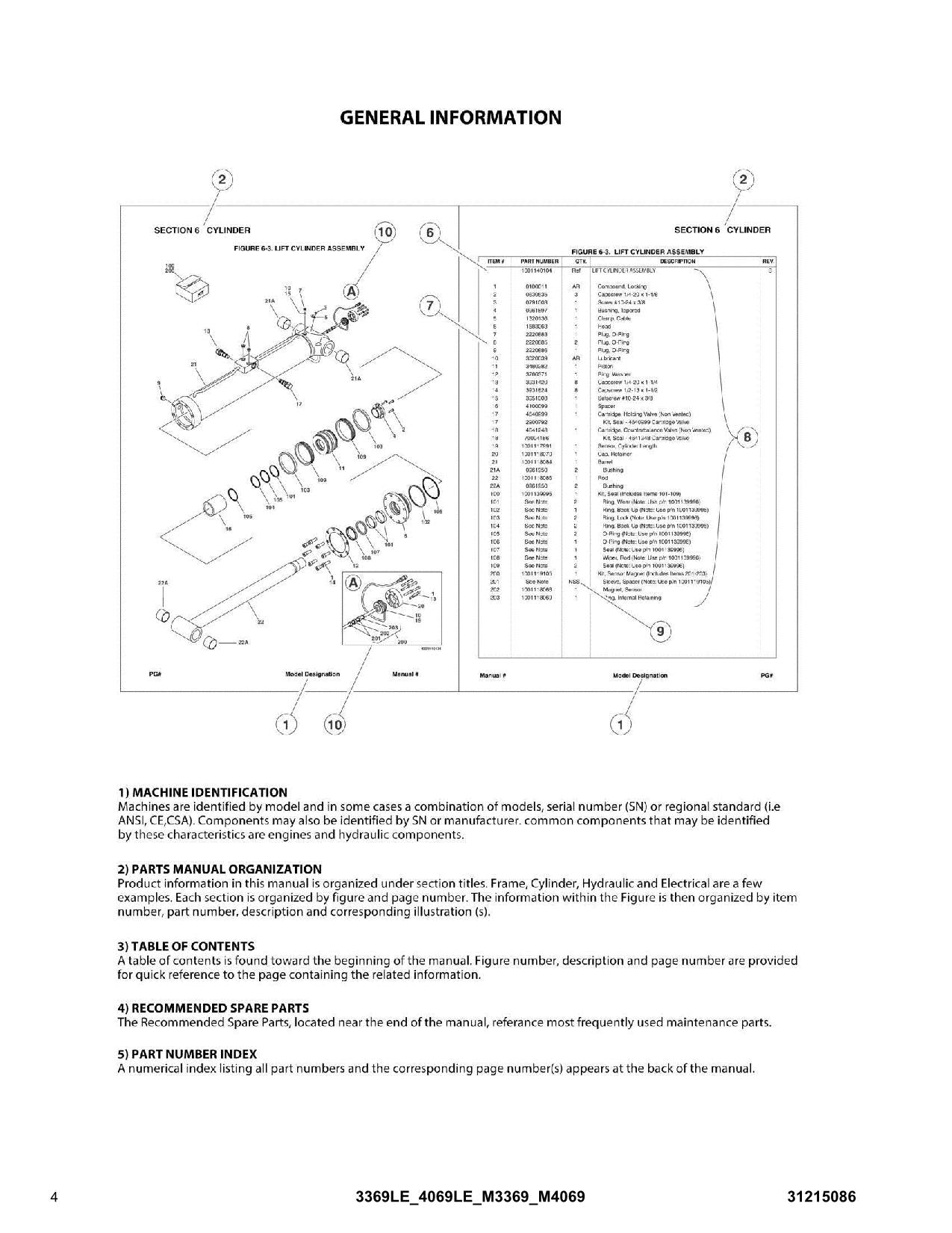 JLG 3369LE 4069LE M3369 M4069 Scissor Parts Catalog Manual