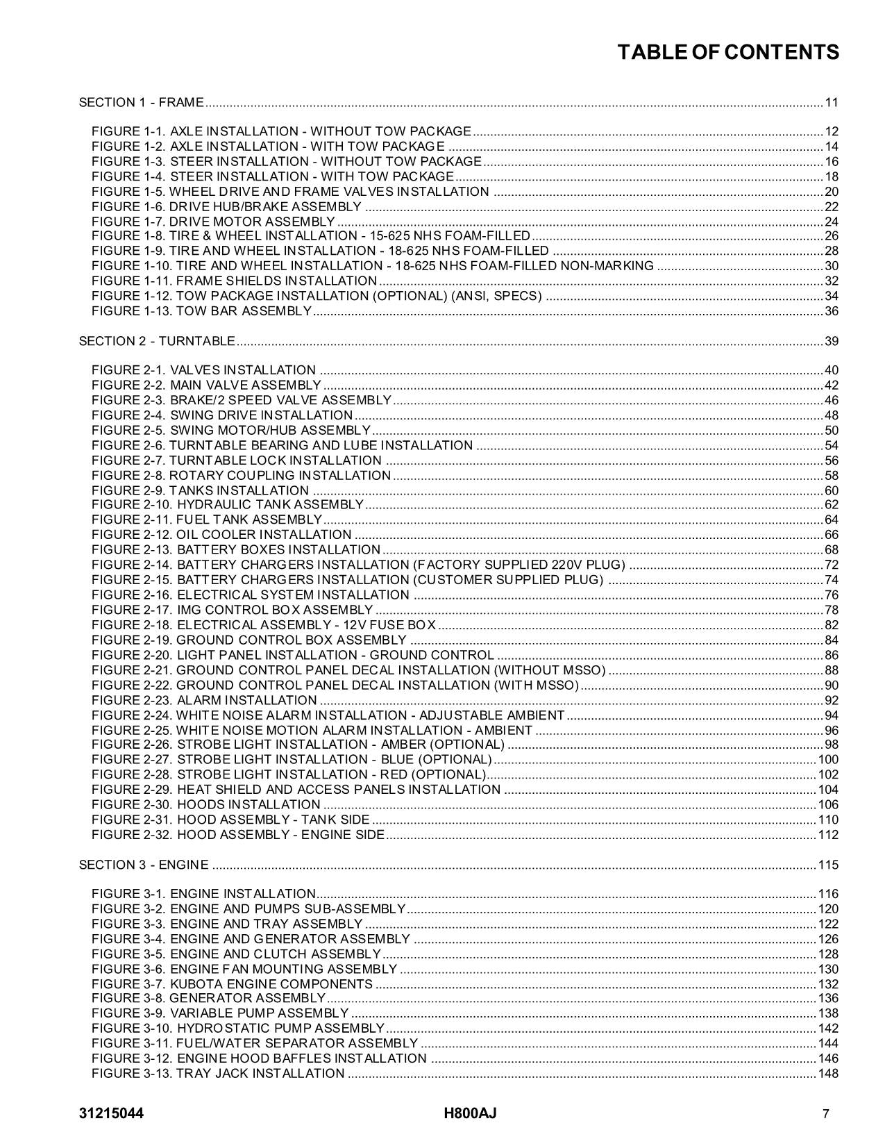 JLG H800AJ Boom Lift Parts Catalog Manual 31215044