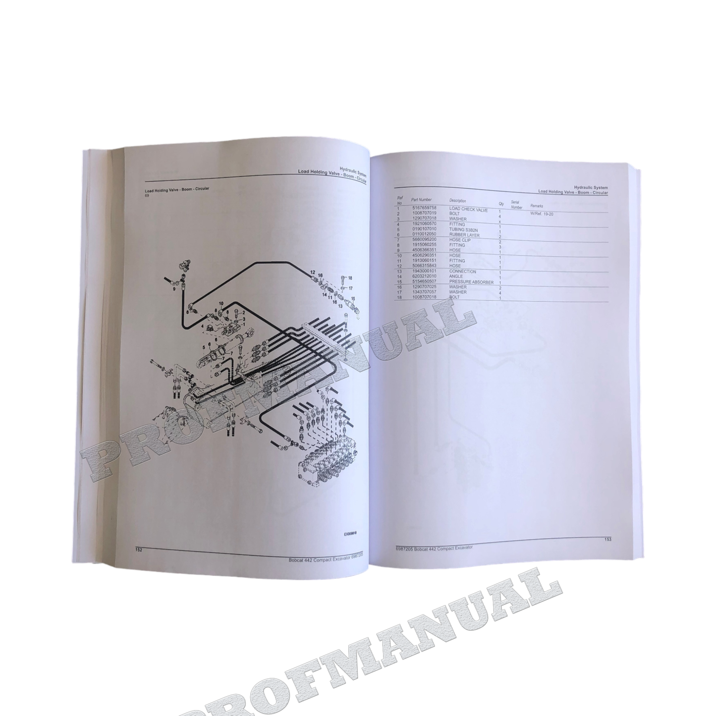 Bobcat 442 Excavator Parts Catalog Manual ADBR11001- ADBS11001-