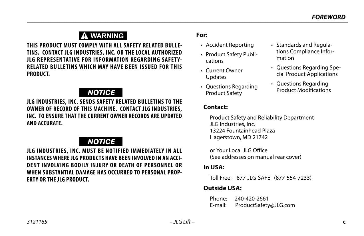 JLG 1930ES 2030ES 2630ES 2646ES 3246ES Scissor Lift Operators Manual