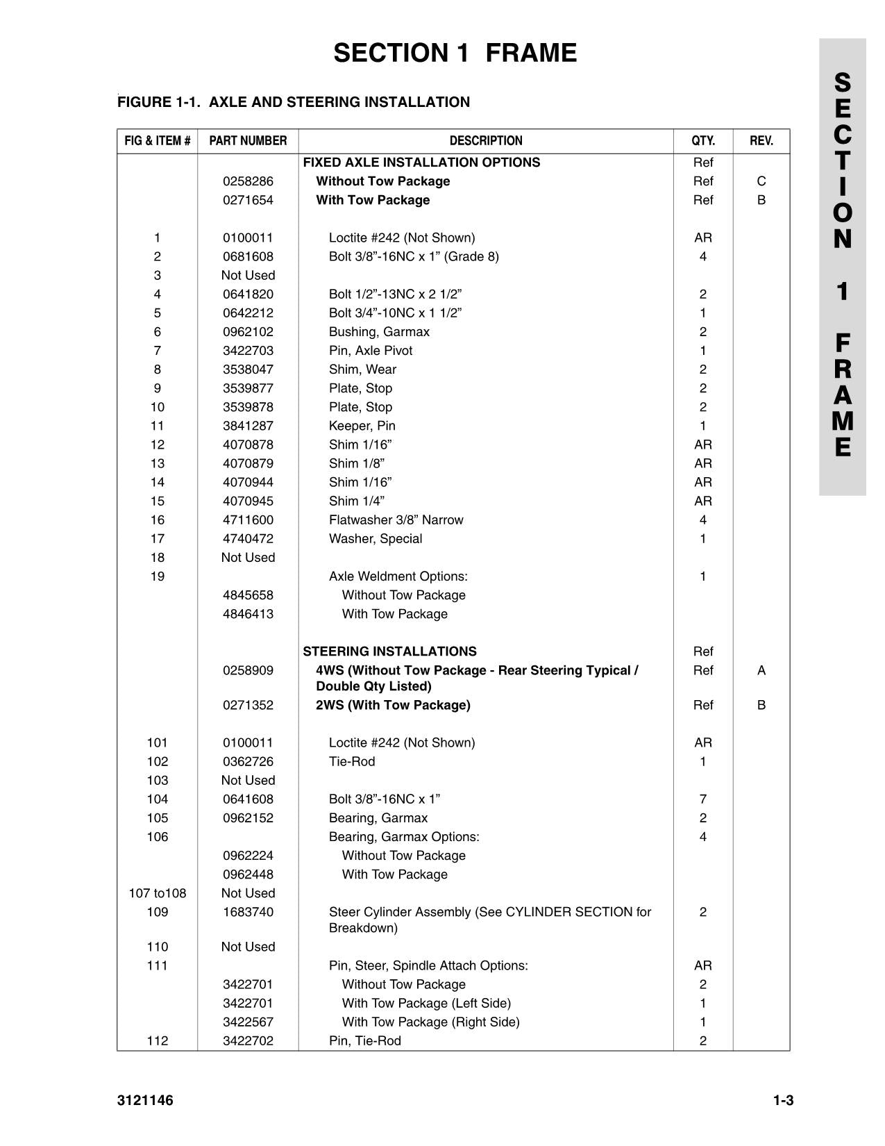 JLG 740AJ Boom Lift Parts Catalog Manual