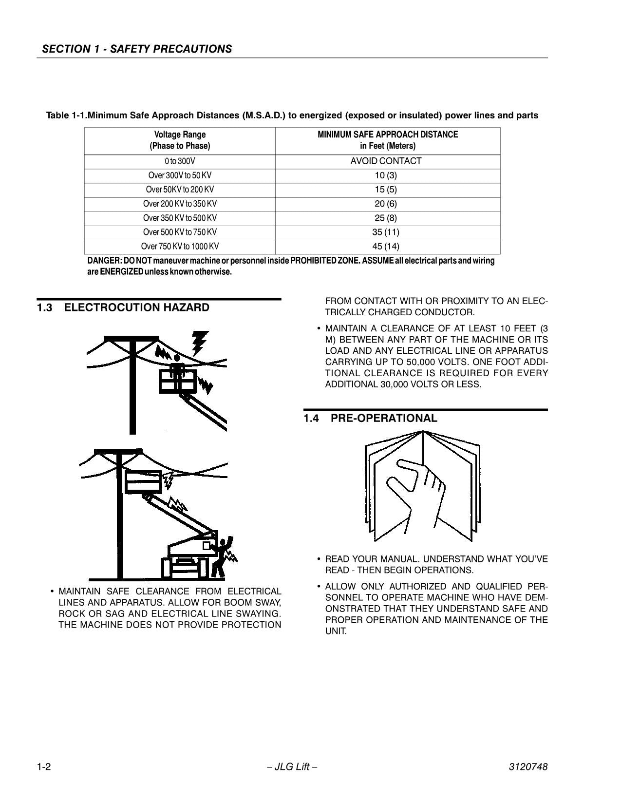 JLG 450A 450AJ Boom Lift Maintenance Operation Operators Manual 3120748