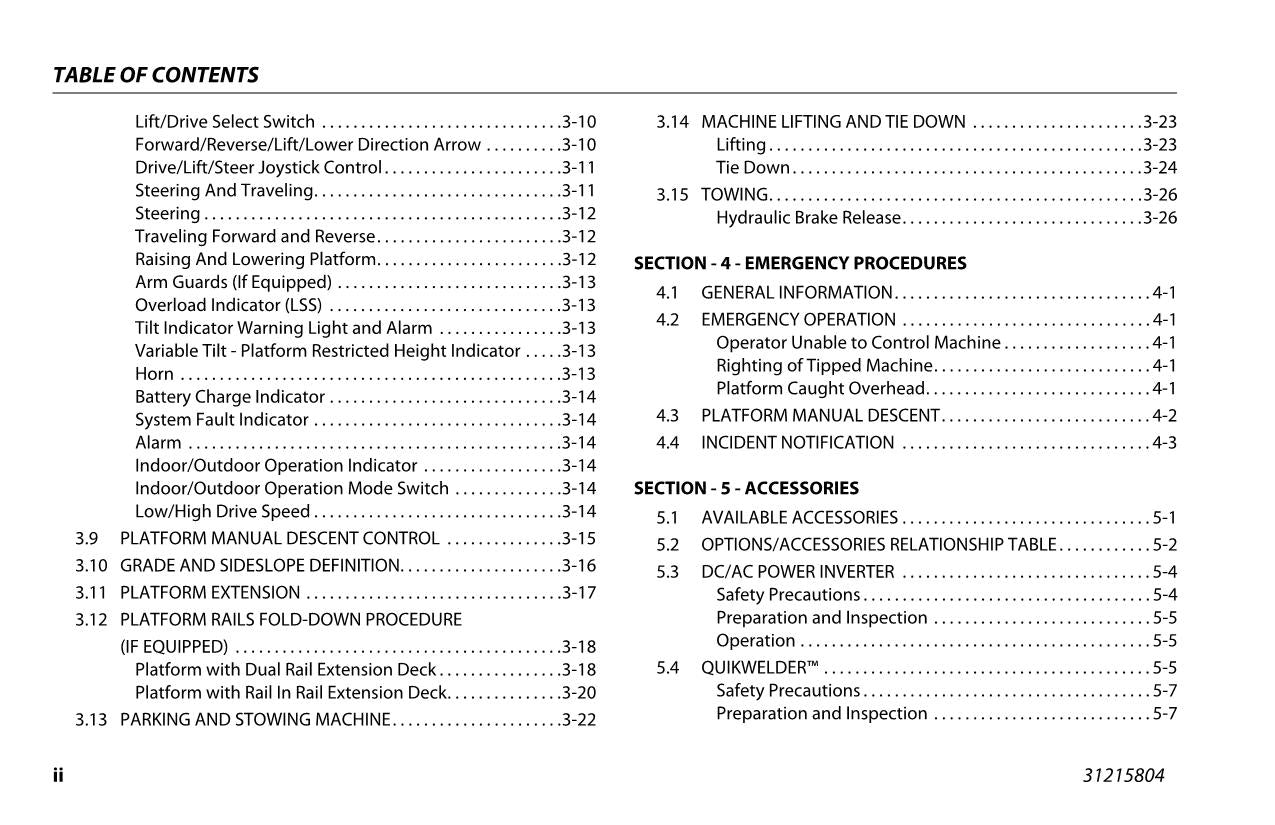 JLG R4045 Scissor Lift Maintenance Operation Operators Manual 31215804