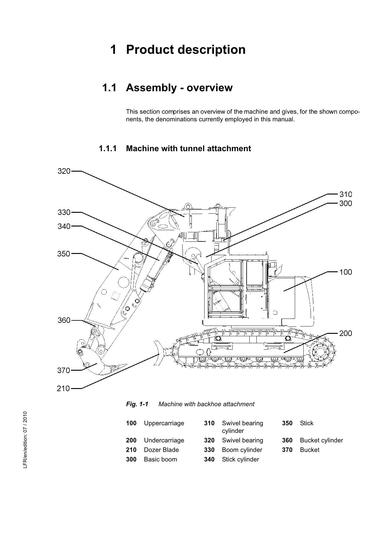 Liebherr R924 Compact-Tunnel Excavator Operators manual serial 27384