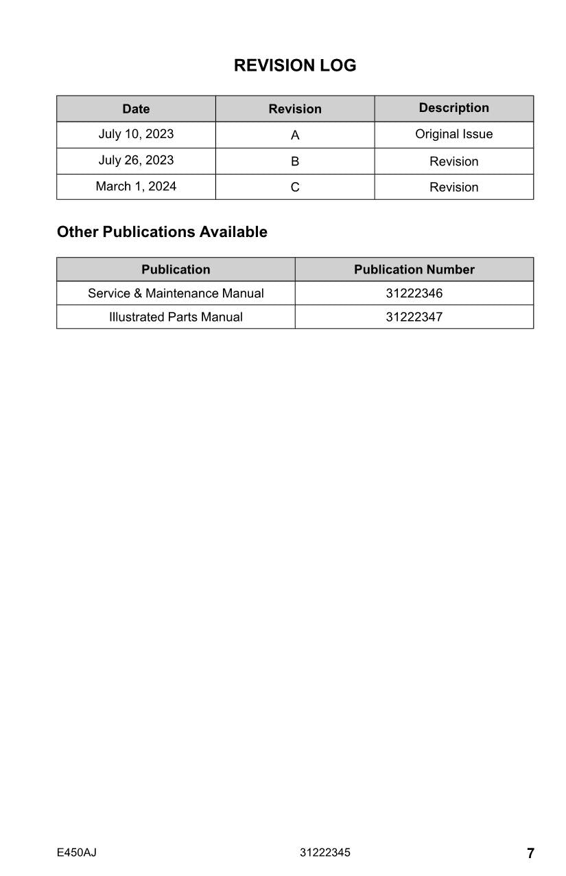 JLG E450AJ Boom Lift Maintenance Operation Operators Manual 31222345