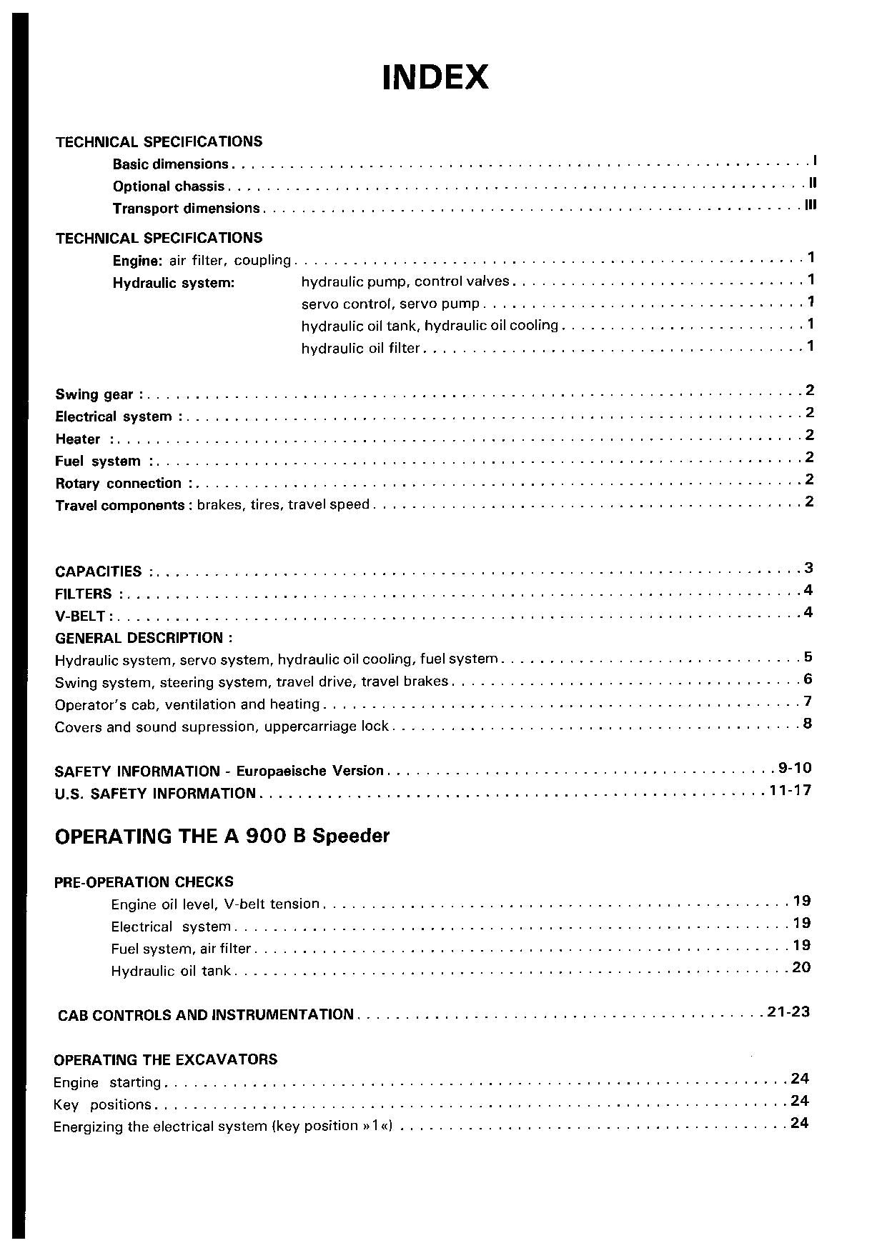 Liebherr A900 B Speeder Excavator  Operators manual