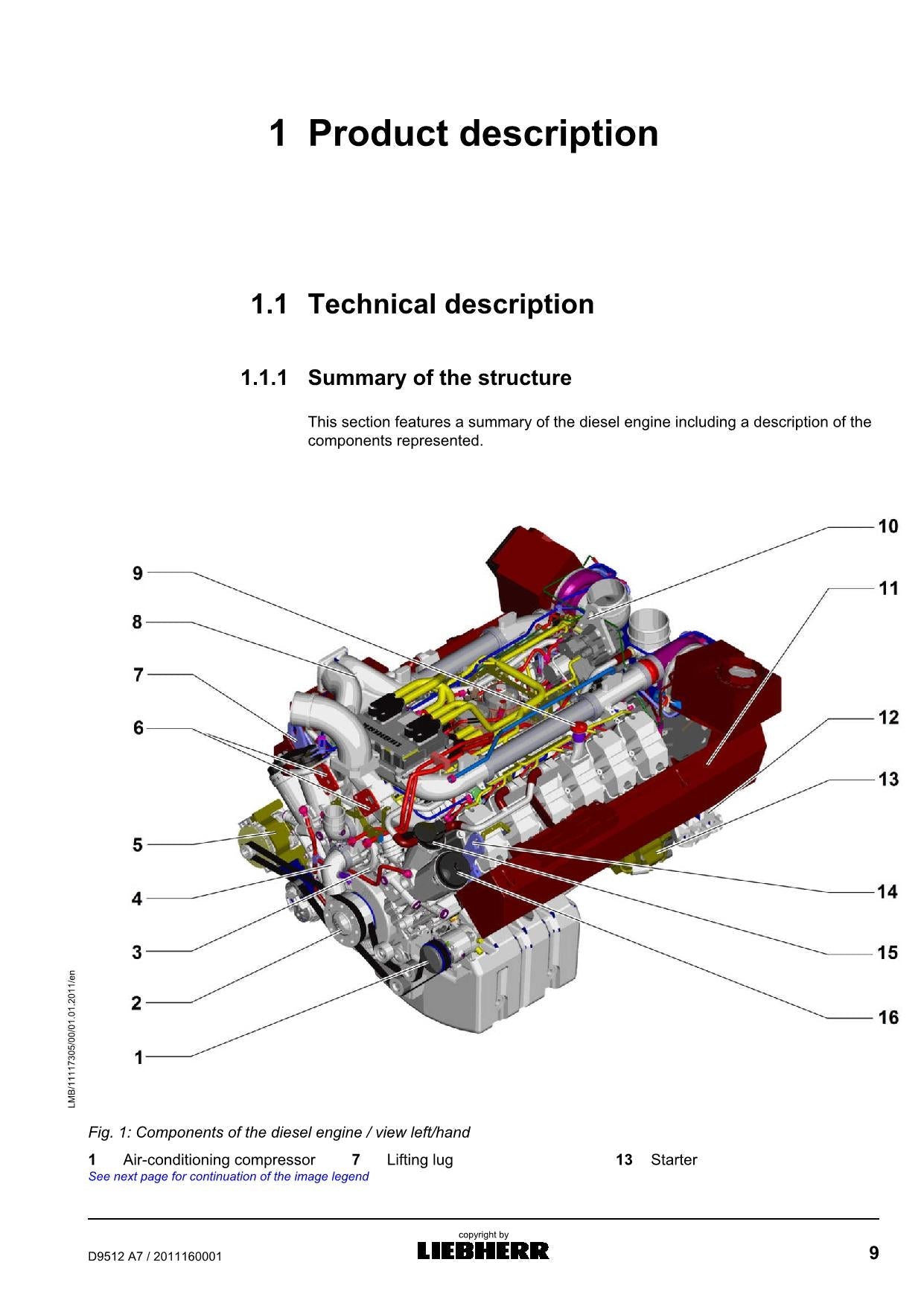 Liebherr D9512 A7 engine Operators manual