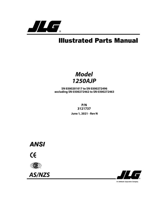 JLG 1250AJP Boom Lift Parts Catalog Manual 0300201017-0300272496