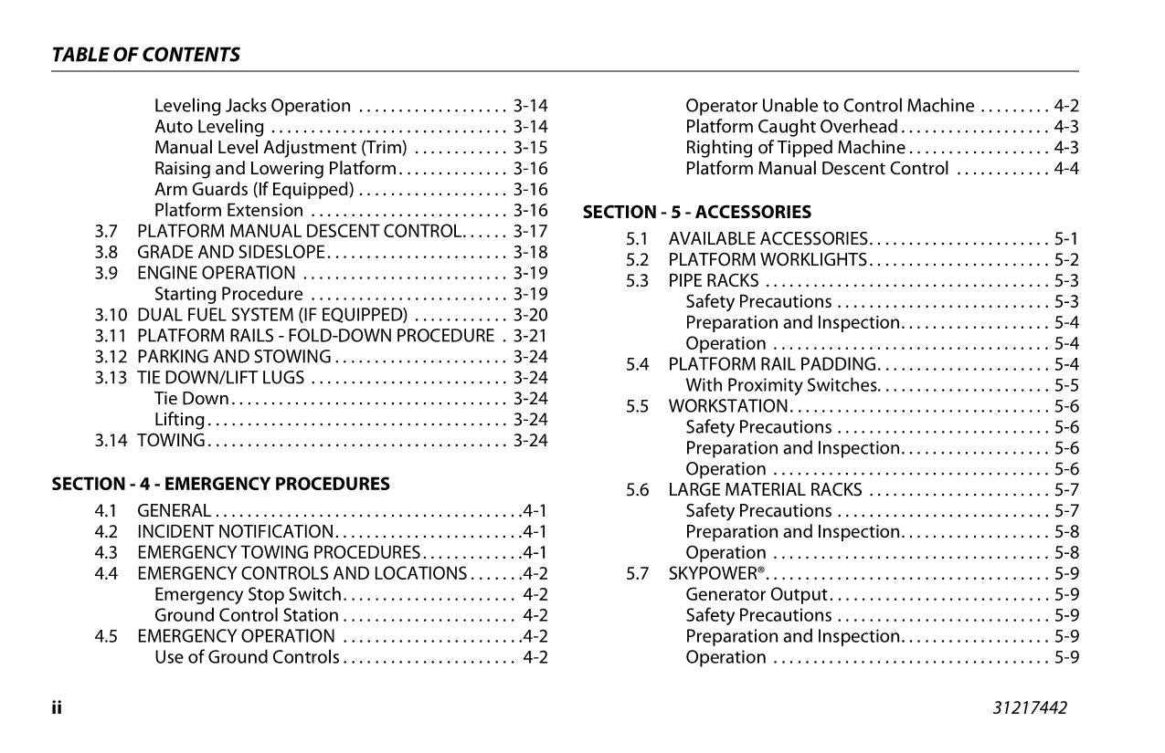 JLG RT3394 RT4394 Scissor Lift Maintenance Operation Operators Manual 31217442