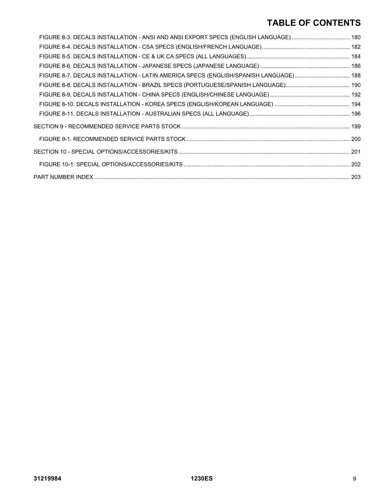 JLG 1230ES  Vertical Mast Parts Catalog Manual