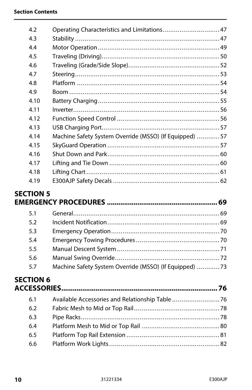 JLG E300AJP Boom Lift Maintenance Operation Operators Manual 31221334