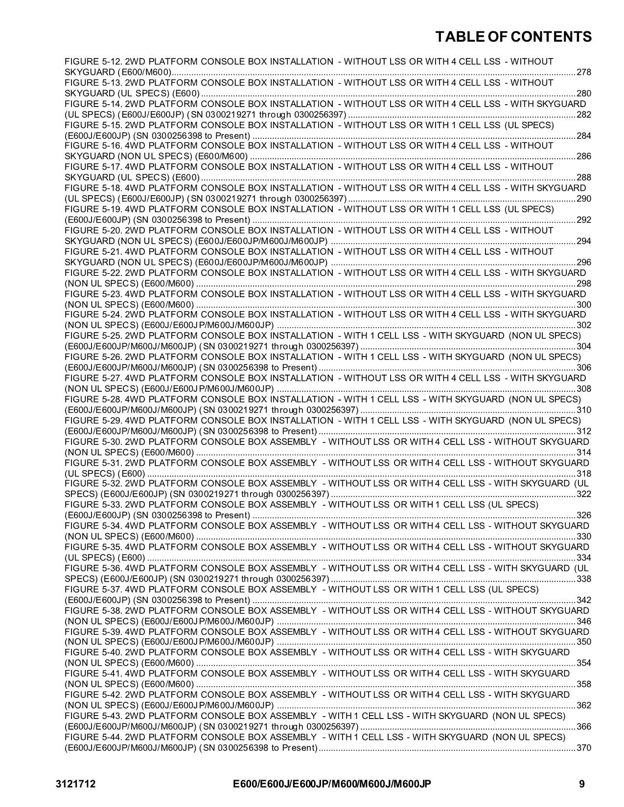 JLG E600 E600J E600JP M600 M600J M600JP Boom Lift Parts Catalog Manual 3121712