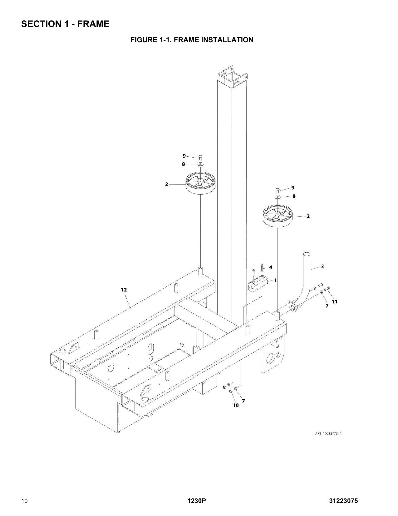 JLG 1230P Vertical Mast Parts Catalog Manual