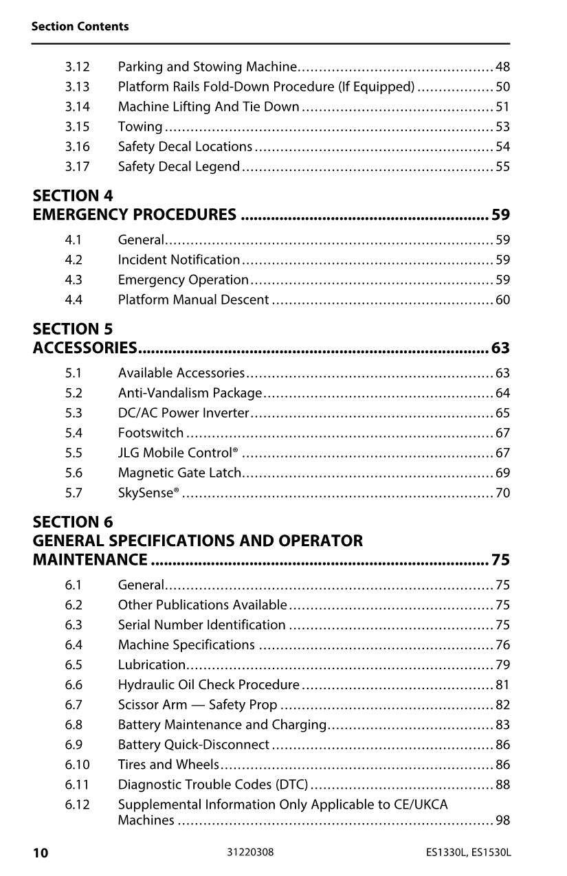 JLG ES1330L ES1530L Scissor Lift Maintenance Operation Operators Manual 31220308