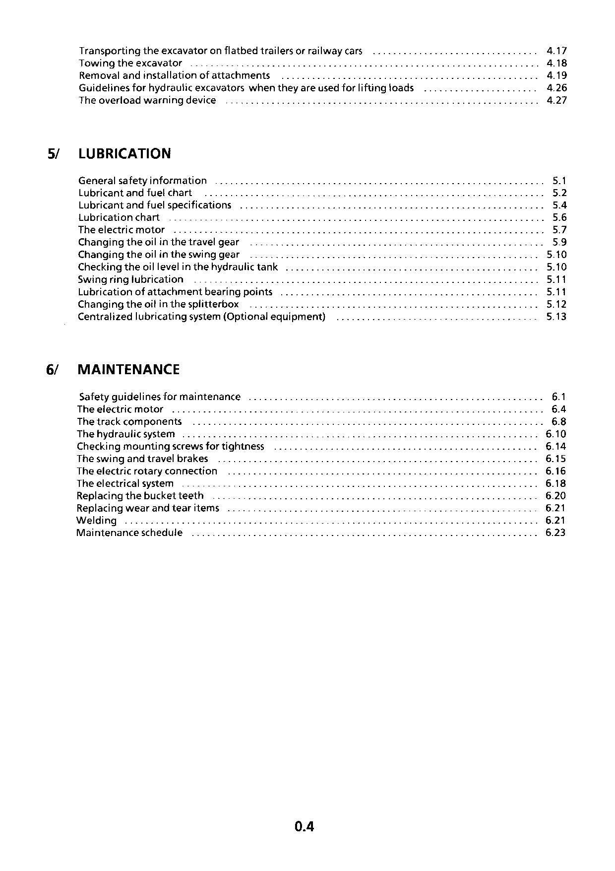 Liebherr ER932 Litronic Excavator Operators manual