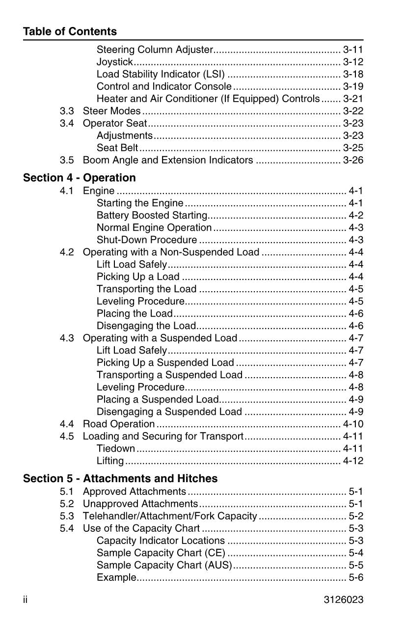 JLG 266 266 LoPro 307 Telehandler Maintenance Operation Operators Manual