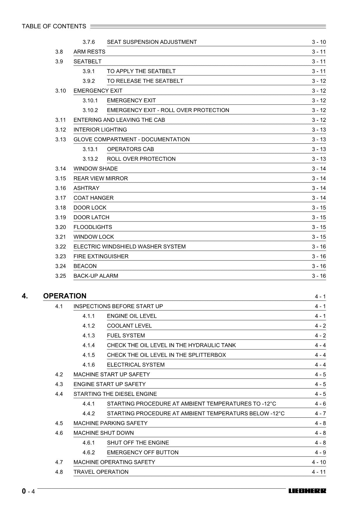 Liebherr RL52 Litronic Pipe Layer Operators manual